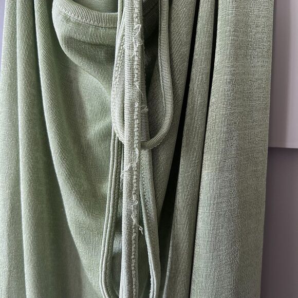 Princess Polly Ribbed Long Sleeve Open Back Mini Bodycon Dress Green Sz. 4 - Picture 14 of 14